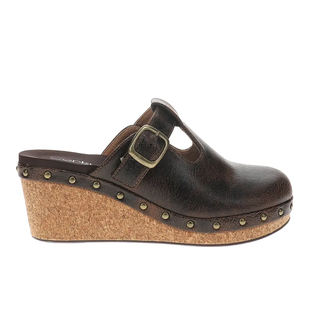 Corkys Womens In The Moment Studded Mule Clogs Casual - Brown Corkys Womens In The Moment Studded Mule Clogs Casual - Brown