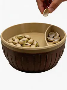 Nut and Seed Bowl with Lid - Smart Snack Bowl for Movie Nights & Desk Snacks - Keeps Snacks Clean & Hides Shells - Perfect for Hosting Guests Tableware Wooden