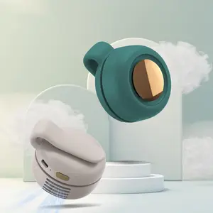 Portable, silent mini bladeless fan with a rotating body, three adjustable cooling speeds, clip-on or waist-mounted design, suitable for outdoor travel and office use, a great summer gift.