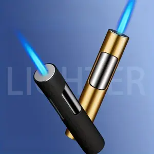 Compact And Portable Lighter - Single-Finger Operation, Suitable For Camping, Hiking, Barbecuing, And Lighting Candles - No Butane Gas Required, Safe Blue Flame Ignition, Camping Lighter, Barbecue Accessory.