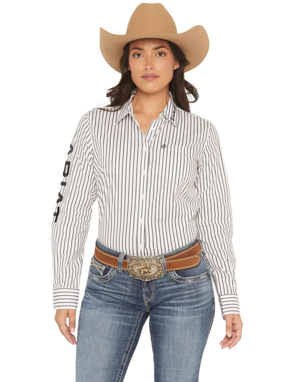 Ariat Women's Women'S Team Striped Long Sleeve Button-Down Stretch - 10062658