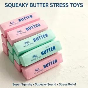 Brick Shaped Butter Squishy Fidget Toy, Soft Block Butter Squeeze Sensory Toy, Fun Hobby Decompression Prop for Stress Relief, Ideal for Kids & Adults Daily Play & Collection