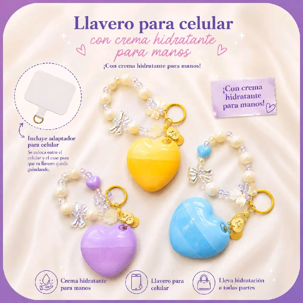Cell Phone Charm Keychain with Moisturizing Hand Cream