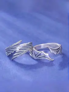 Angel & Demon Wings Couple Open Rings, Retro Personalized Design, Vintage Rings Jewelry, Fashionable Promise Rings, Engagement Wedding Jewelry, Unisex