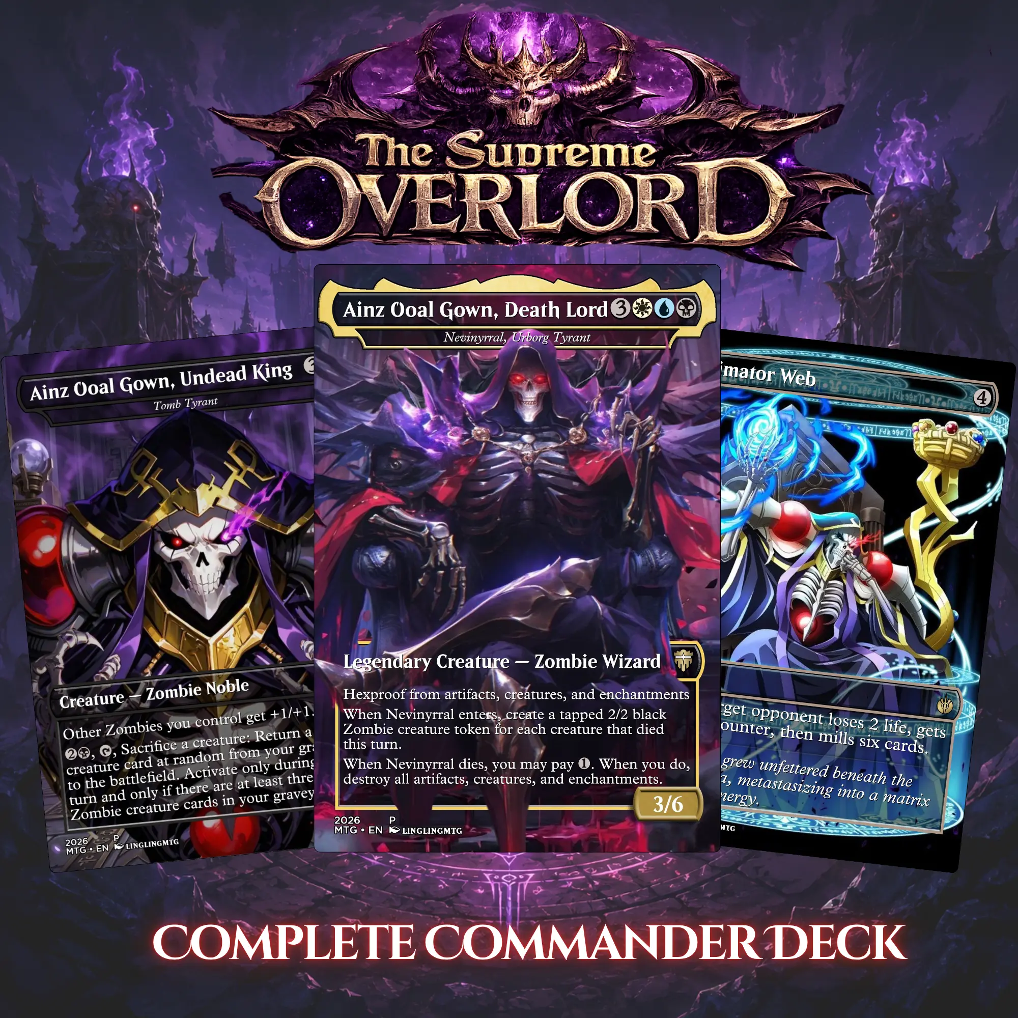The Supreme Overlord Commander Deck | Anime Proxy EDH | 100 Cards + Tokens