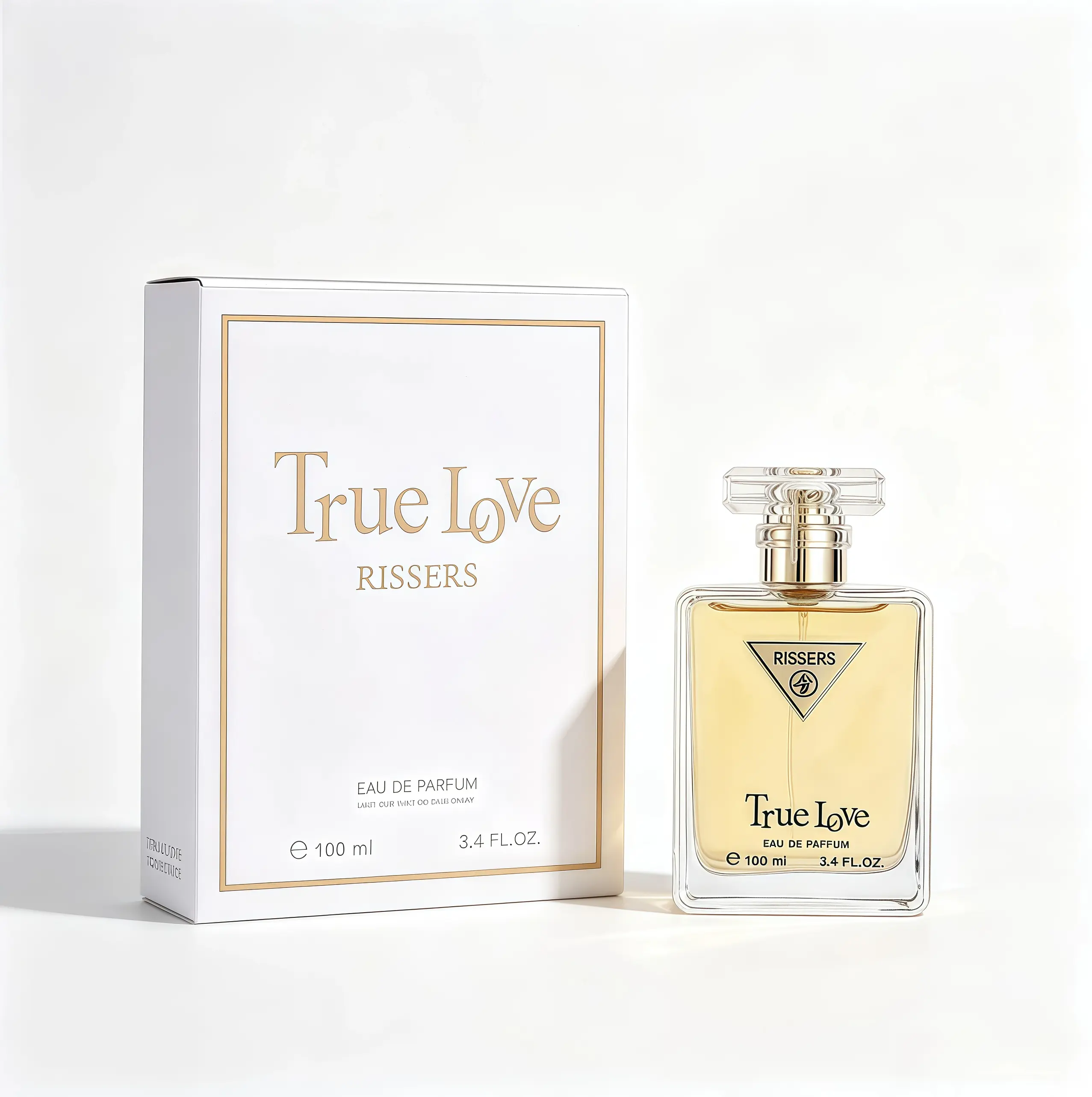 RISSERS True Love Women Perfume ｜100ml/ 3.4 FL.0Z ｜Minimalist White Gold Gift Box Eau deParfum, Romantic Scent for Dating WeddingAnniversary Holiday Gift for Her Eau de Parfum Oil