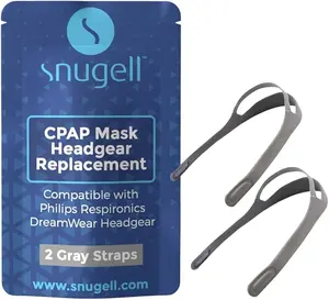 Headgear Strap Replacement for Philips Respironics DreamWear Nasal CPAP Mask (2-pack, Gray)