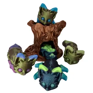 Mystic Rainbow Glow Fox - 3d Printed- Glow in the Dark Fox Figurine