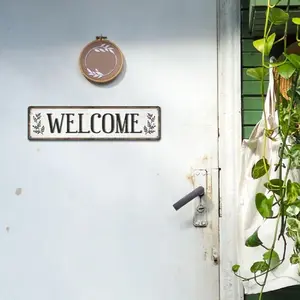 16 x 4 inches metal aluminum sign Welcome Hydrangea Aluminum Sign Spring Porch Decor Flower Wall Plaque