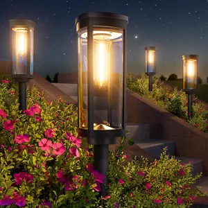 Bright Solar Pathway Lights, 2 Pack Solar Lights Outdoor  IP65, Auto On/Off Path Landscape Lighting, Long Lasting Outdoor Light for Yard Garden Walkway Landscape Lawn Patio Lighting