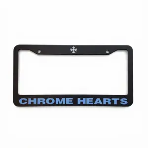 Gothic Cross Black Stainless Steel License Plate Frame | Luxury Streetwear Car Gift