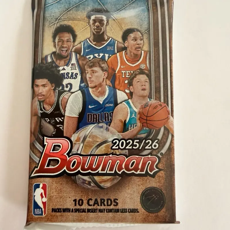 Bowman 2025/26 NBA Trading Card Pack - 10 Cards per Pack with Special Insert - Officially Licensed Collectible Sports Cards