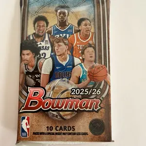 Bowman 2025/26 NBA Trading Card Pack - 10 Cards per Pack with Special Insert - Officially Licensed Collectible Sports Cards