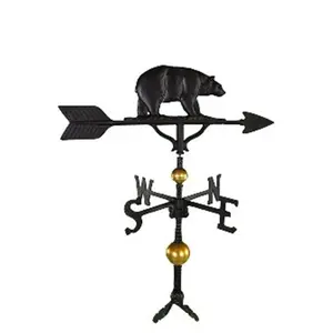 212 MAIN Montague Metal Products 300 Series 32 In. Deluxe Black Bear Weathervane, Adjustable Base, Cast Aluminum Outdoor Decor