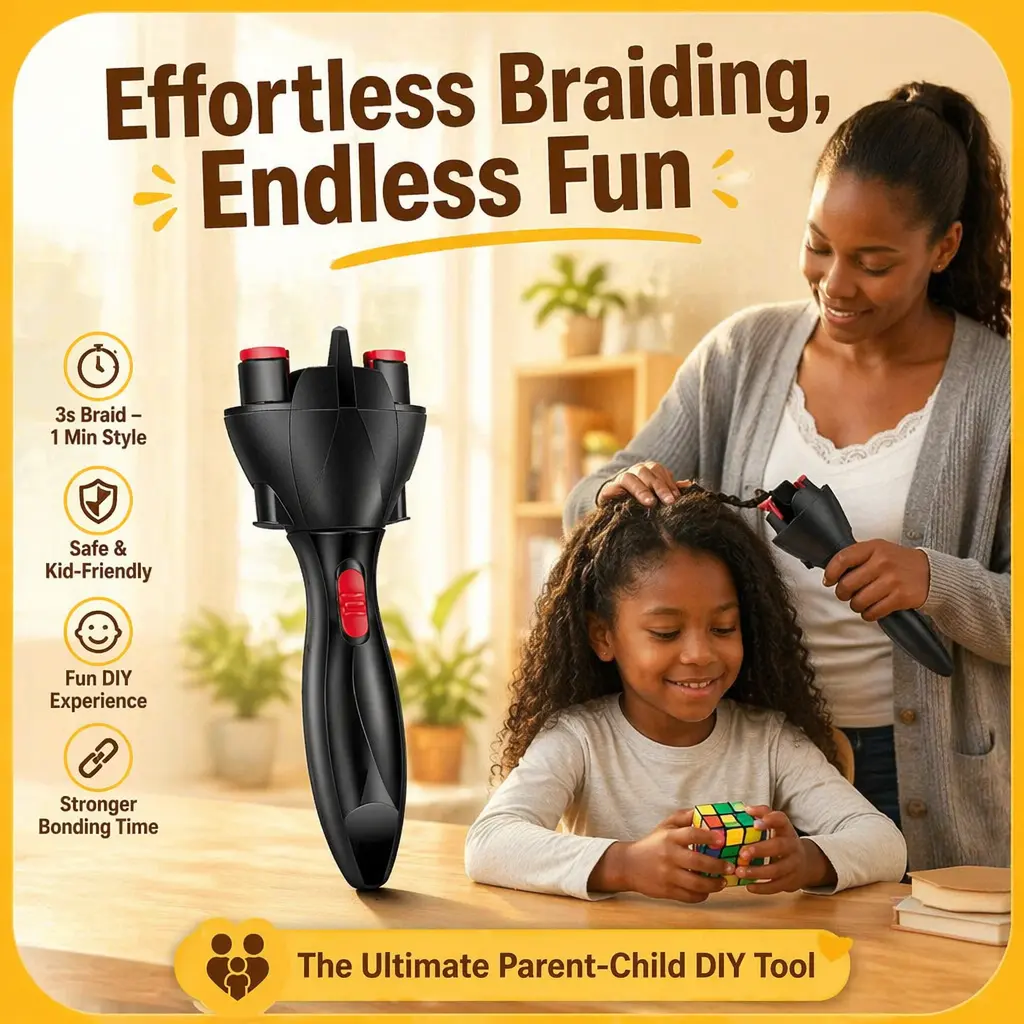 Automatic Hair Braider - 2-in-1 Cordless Hair Styler, Electric Curlers & Straighteners, Dreadlocks Tool for Girls
