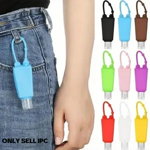 Portable Hand Sanitizer Dispenser Bottle, Travel Size with Colorful Silicone Cover and Keychain, Leak-Proof Design for Office Gym School, Hand Sanitizer Holder