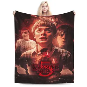 Strangers Things Printed Blanket - Suitable for all seasons, soft and comfortable, essential for bedroom, sofa, and naps, perfect as a holiday gift
