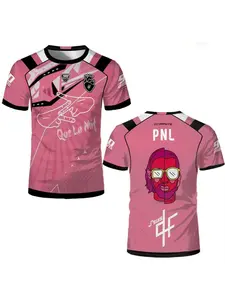 90-minute PNL J'suis QLF printed jersey, short-sleeved football training T-shirt for men, women, teenagers, adult clothing