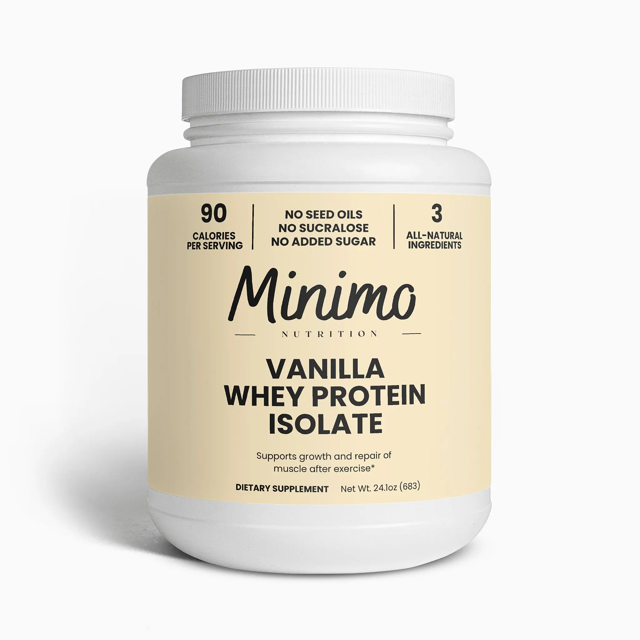 Vanilla Whey Isolate Protein Powder, 1.51 lbs
