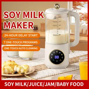 Multifunctional Soy Milk Maker with Timer Keep Warm Self Cleaning Juice Soy Milk Jam Making Functions 24 Hour Delay Start 7 Programs