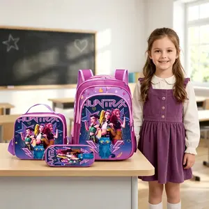 3Pcs K-Pop Witch Hunter Backpack 3PCS Set| 16 Inch Kids School Backpack for Girls, Lunch Bag & Pencil Case, Elementary Student School Bag, Back to School Gift 2026