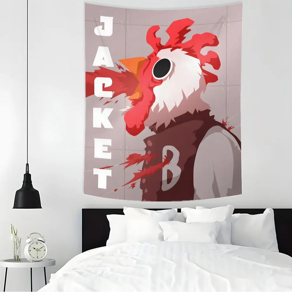 Rooster Head JACKET Street Tapestries Background Decoration Hangable Ornaments Wall Large Tapestry Wall Hanging, Multiple Sizes, Easy to Clean and Maintain. Suitable for Living rooms, Bedrooms, Homes and Parties Great Gift for friend