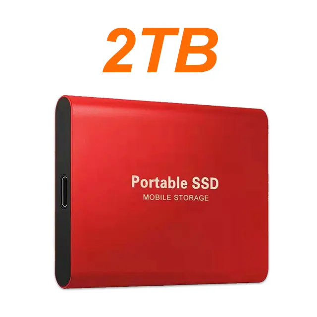 2TB Capacity Portable SSD External Hard Drive, Compact Aluminum USB3.2 Type-C High-Speed Drive, Quiet Operation, File Backup for PC & Laptop Everyday Use, 2 Tb