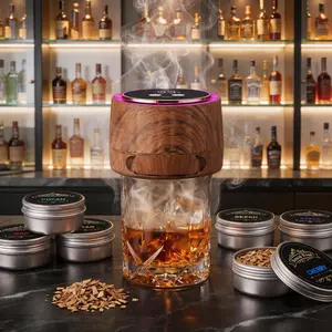 VASAIKO Rechargeable Electric Whiskey Smoker Kit, Butane-Free Smoke Infuser with 6 Wood Chip Flavors, Bar Tool for Old Fashioned Cocktails, Gift for Men
