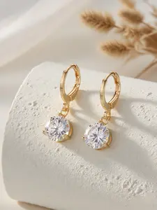 2 Fashionable Minimalist Round Artificial Zircon Earrings Set Jewelry Accessories Elegant Minimalist Earrings