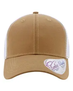 Women's Modern Structured Trucker Cap - CHARLIE Hidden Pony Tail Holder Pick-Your-Print