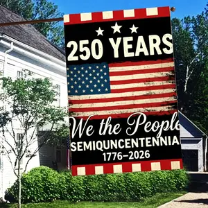250 Years We the People Garden Flag, Patriotic Vintage American Flag Yard Flag, 1776-2026 Outdoor Decor 12*18inch