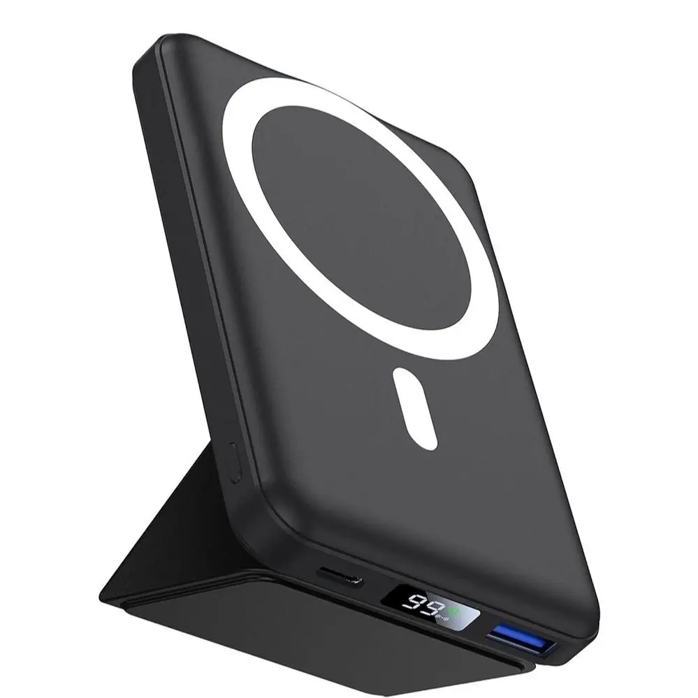 10000mAh Magnetic Wireless Power Bank with Phone Holder, 22.5W PD Fast Charging Portable Charger, Power Bank for for iPhone 16/15/14/13/Pro/Mini/Pro M