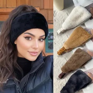 Fashionable Women’s Winter Furry Ear Warmers – Stretchy & Cozy Faux Fur Headbands for Ladies