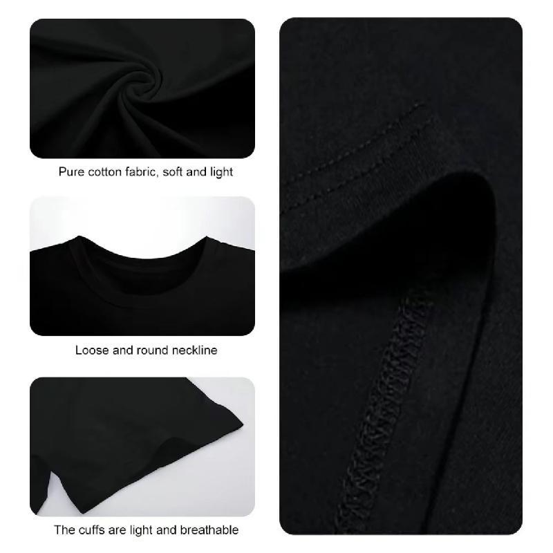 100%25 cotton double-sided printed Hell Star pattern T-shirt, high-quality printed T-shirt, men's round neck short-sleeved top, casual T-shirt spring and summer clothing