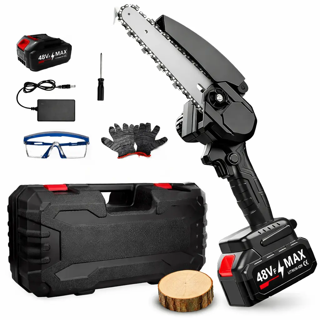 6-in Brushless Mini Cordless Wireless Handheld Chainsaw - 2000mAh Battery, Lightweight Portable Chainsaws for Wood Cutting, Tree Pruning, Outdoor Garden Power Tool - Ideal Holiday Gift for Seniors