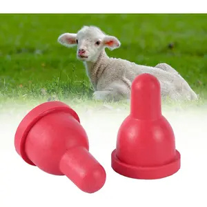 2Pcs Soft Rubber Milk Nipples Pacifier for Feeding Orphaned Lamb Sheep Goat and Other Small Animals