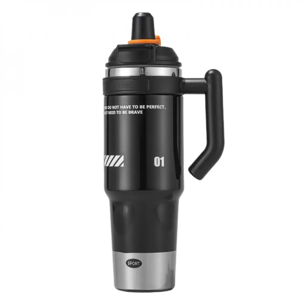 1000ml large-capacity ice cup, 316 stainless steel insulated cup, simple and stylish double-lid straw cup, portable with lock for car use, suitable for both men and women