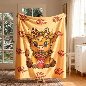 Adorable Dr Pepper Theme, Large Size, Soft Lightweight Warm, Perfect for Bed Sofa Office Camping Travel, Christmas Gift, Lightweight Throw Blanket