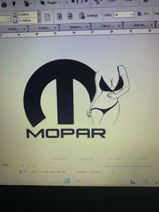 Mopar decal with lady