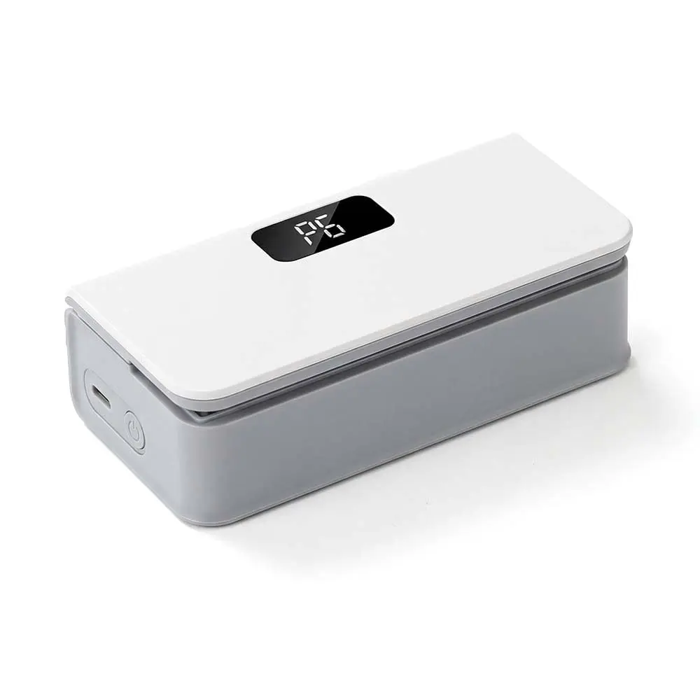 USB Rechargeable Mini Heat Bag Sealer with Cutter, Magnet, LED Display, 8 Adjustable Gears – Portable Kitchen Vacuum Sealer Appliance for Chip, Snack, Mylar Bags (White)