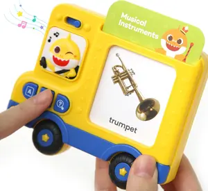 Baby Shark Flash Card Learning Bus, Baby Shark Toys, Interactive Learning Toys For Toddlers, Learning & Education Toys, Baby Shark Gifts For Kids