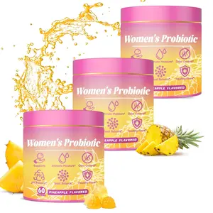 Probiotic Gummies Pineapple Flavor - 60 Count Dietary Supplement for Intimate Health & Yeast Balance, value pack