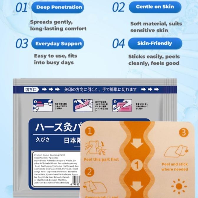 Herbal Heat Patches for Pain Relief - Long Lasting Warmth Back & Knee Support 7 Count Easy Application Natural Comfort Soothing Patch Suitable for Multiple Joint Areas Pack