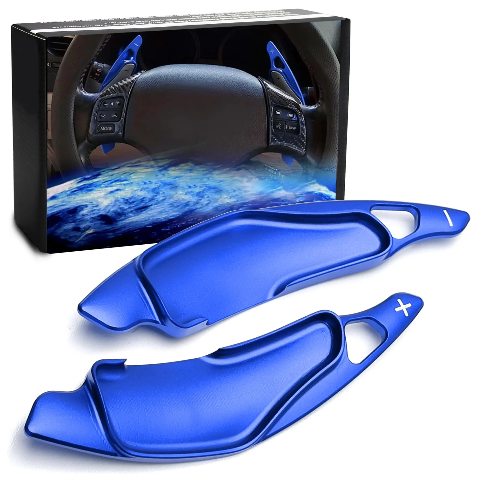 iJDMTOY JDM Sports Blue Aluminum Paddle Shifter Extension Kit For Lexus 2006-2013 2nd Gen IS250 IS350 is-F