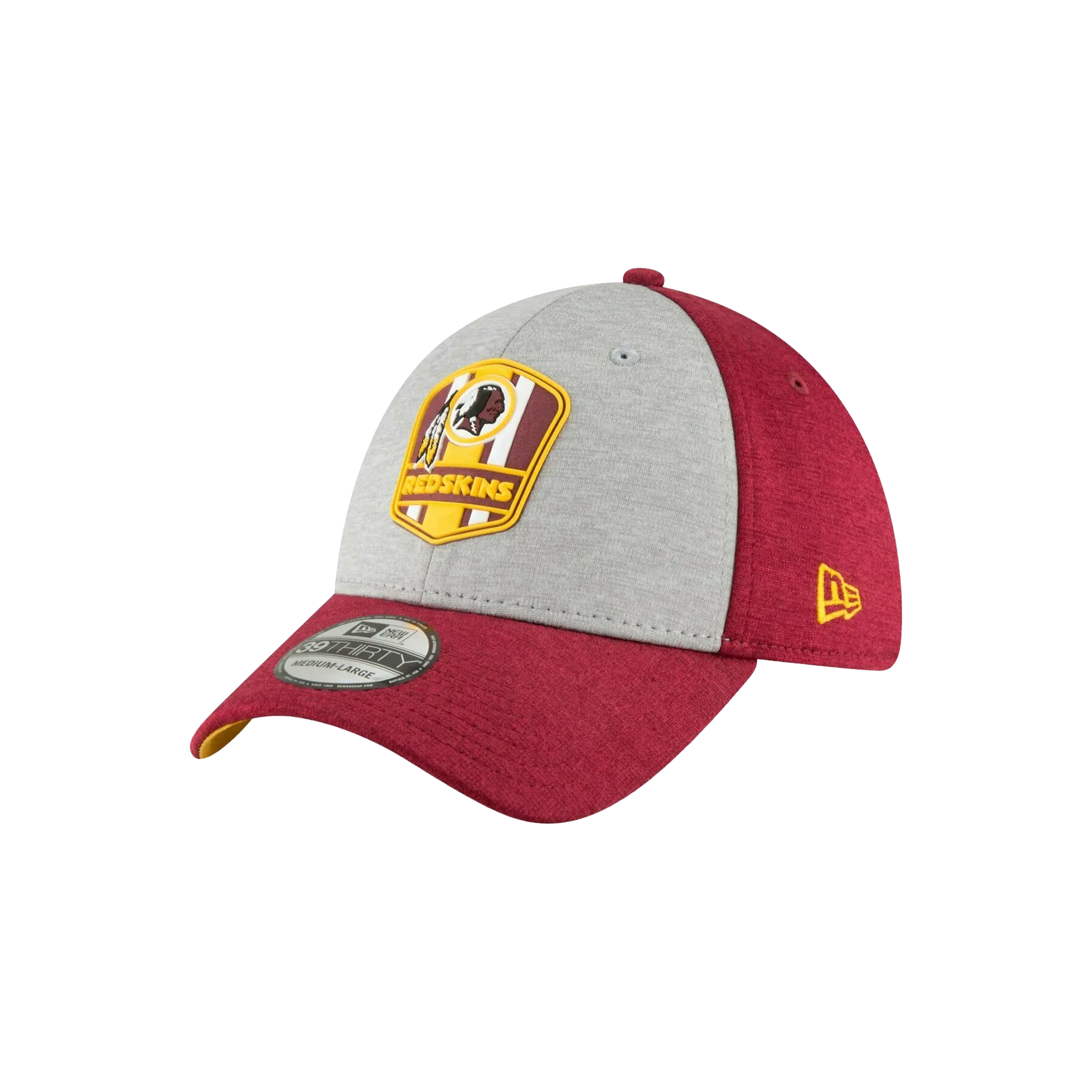 39THIRTY Washington Redskins Authentic On-Field Flex Fit Hat "Heather Grey and Red / Yellow - Under Brim" NE671