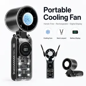 Qawtor 2026 Portable Cooling Turbo Fan, 3600mAh Rechargeable Battery, Up to 12 Hours of Use, 199-Speed Stepless Control with Digital Display, 5-in-1 Handheld, Neck, Desk & Travel Fan for Dorm, Office, Outdoor Use, Deals for You Days, Summer Wins