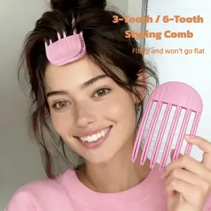 3-Prong Hair Clips for Fine Soft Flat Hair, High Volume Styling Tool, No-Mark Hold Design, Ideal for Lazy Days