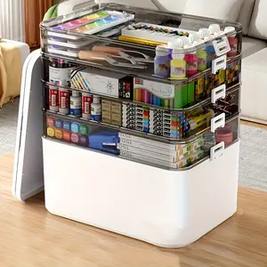 Multifunctional Plastic Sewing Tool Box with Durable Storage Organizer, Craft Storage Box, Ideal for Storage of Tools, Medicines, Hair Accessories, Art Supplies, Home Organization