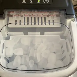 Product Review of EUHOMY Ice Maker Countertop with Handle, 26lbs in 24Hrs, 9 Ice Cubes Ready in 6 Mins, Auto-Cleaning Portable Ice Maker with Basket and Scoop, for Home/Kitchen/Camping/RV. (2024 New Silver) Utensils from j**e