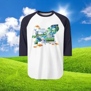 Frutiger Aero: Unisex Raglan Shirt, Eco-Friendly Apparel, Casual Tee